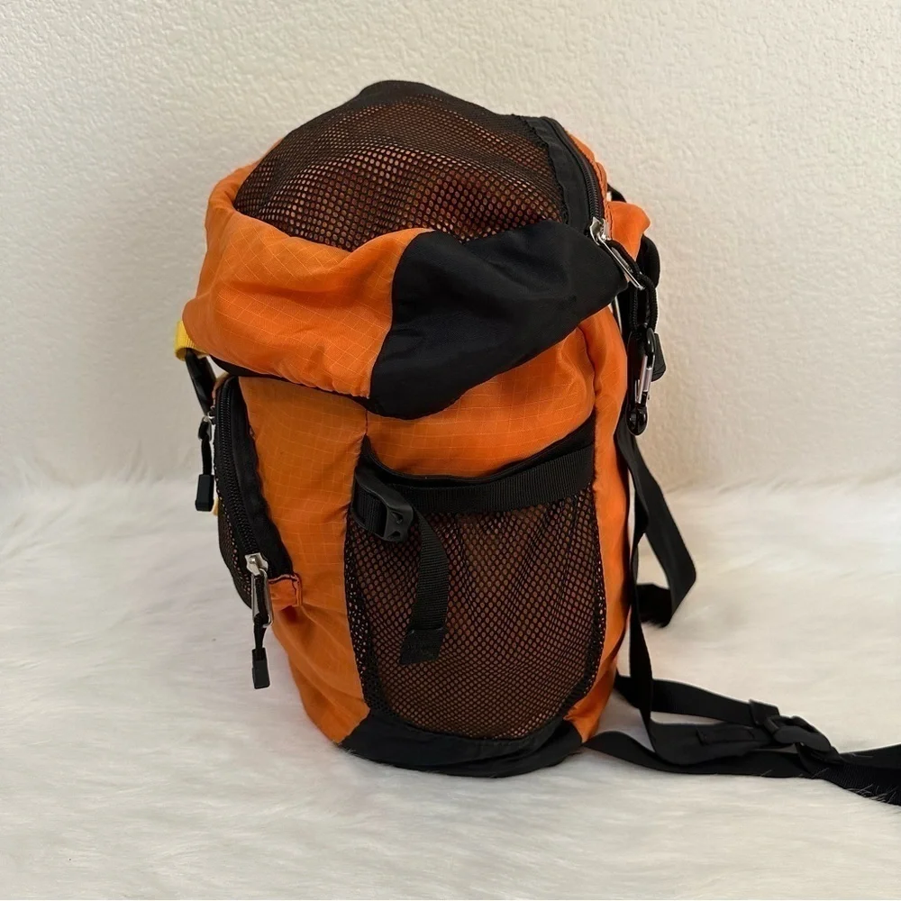 Kiva Orange Black Packable Travel Hiking Camping Backpack